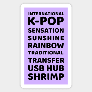 international kpop sensation sunshine rainbow traditional transfer usb hub shrimp bts Sticker